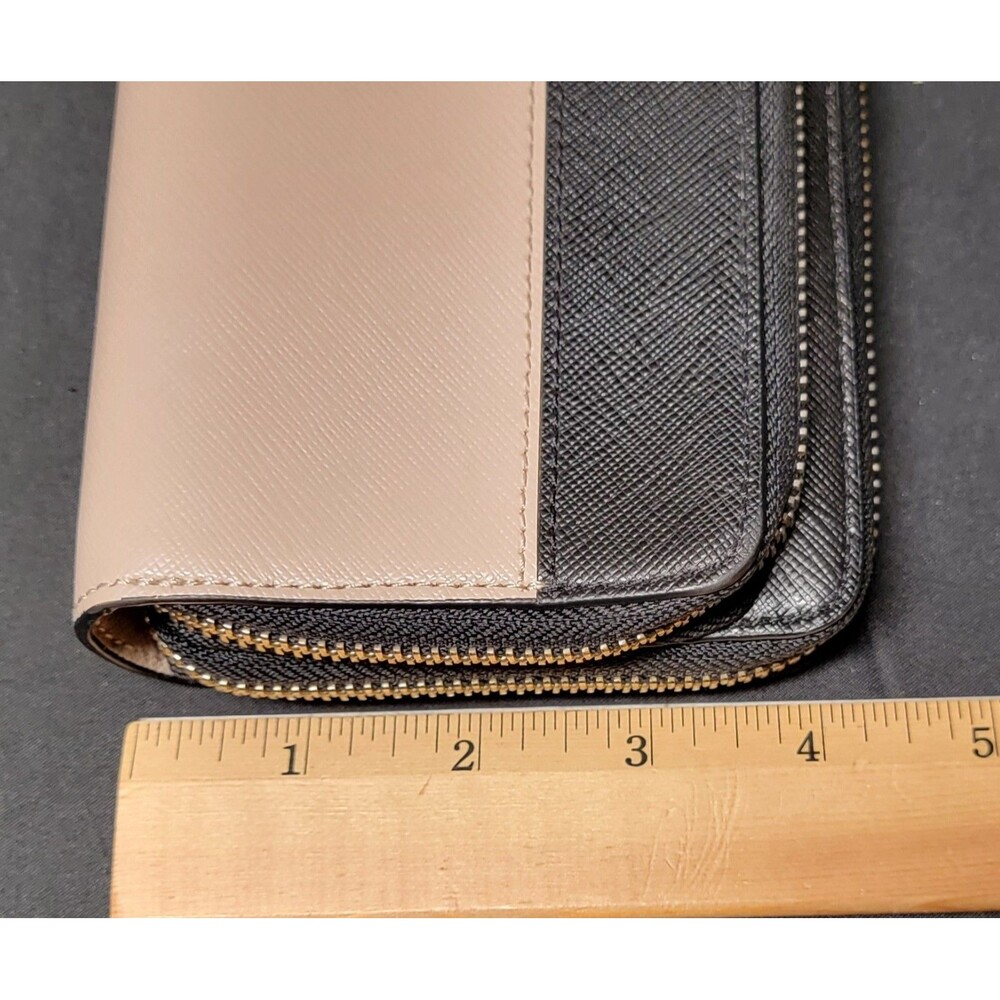 Kate Spade Madison Leather Large Slim Bifold Wallet Warm Beige/Black - Picture 9 of 13